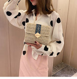Chain Bag Female Bag New Korean Woven Bag Shoulder Bag Diagonal Diamond Lock Bag All-Match Casual Bag