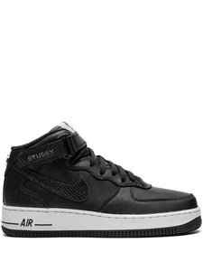 X Stussy Air Force 1 Mid Black Sneakers
